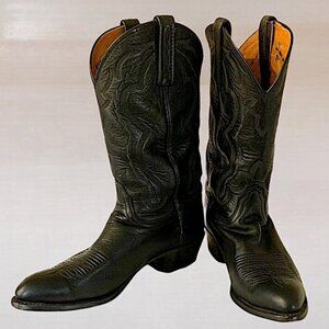 Lucchese Men's Black Leather Western Boot Size 8EE